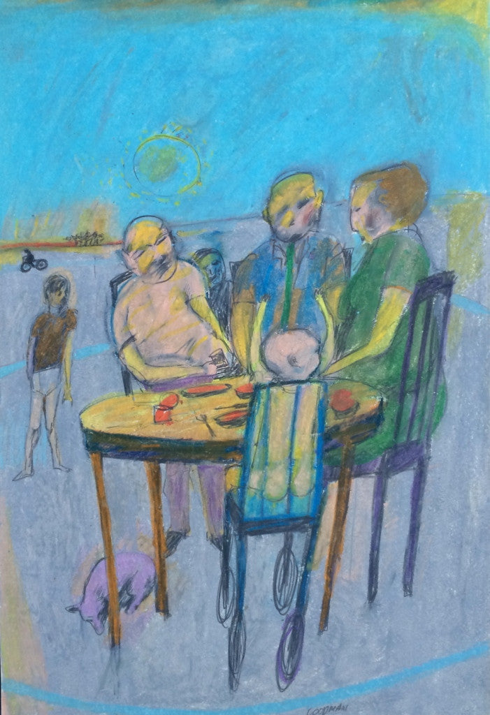 Sidney Goodman: Figures Seated at a Table - Vintage Art Print for Home & Office Decor | Wall Art for Living Room, Bedroom, or Gallery Display