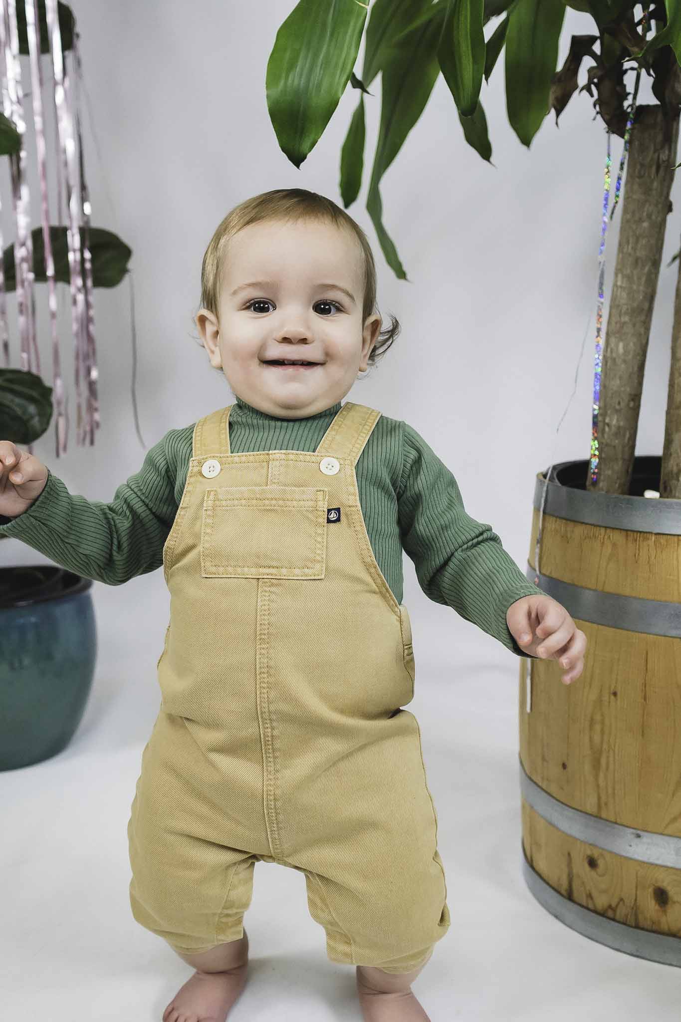 Green Ribbed Turtleneck Onesie for Baby Boys - Soft & Cozy Winter Outfit for Newborns & Infants - Perfect for Playtime, Family Photos & Holiday Gatherings