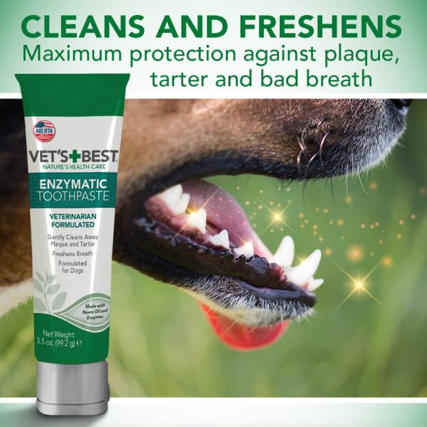 Vet's Best Enzymatic Dog Toothpaste for Teeth Cleaning & Fresh Breath - Vet Formulated Dental Care Gel - 3.5 oz Tubes (12 Pack) - Ideal for Daily Oral Hygiene & Preventing Plaque in Dogs