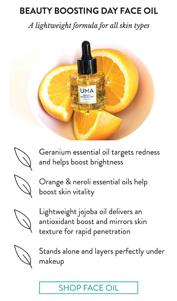 UMA Beauty Boosting Day Face Oil - Hydrating & Moisturizing Ayurvedic Oil for Sensitive to Normal Skin | 100% Organic, Vegan, Paraben-Free, Non-Toxic (1 fl oz | 30 ml) - Perfect for Daily Skincare Routine & Anti-Aging