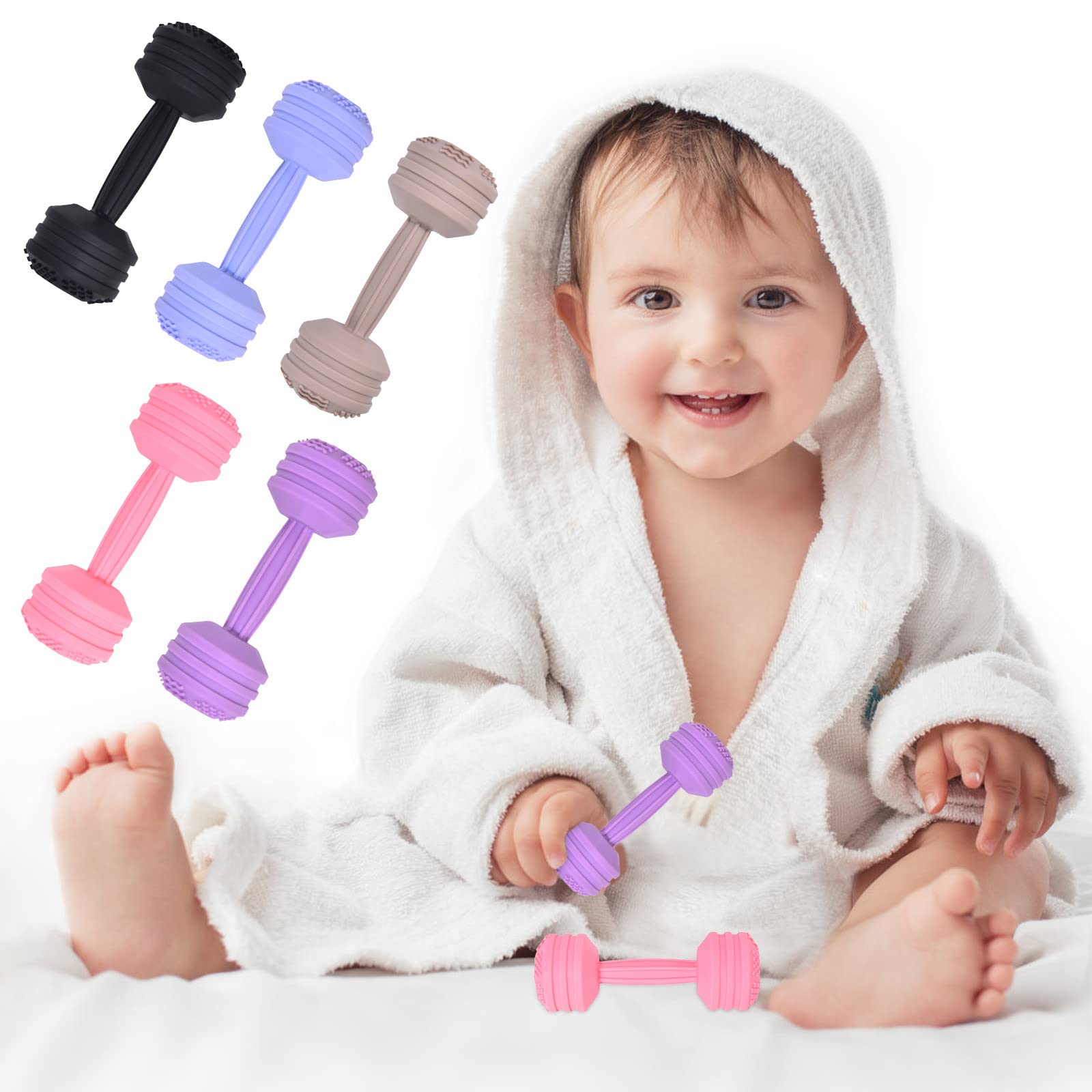 **Soft Silicone Baby Teething Toys for Girls & Boys - BPA-Free Chew Teether Sticks, Fitness Tool Shape for Soothing Sore Gums | Perfect for Home, Travel & Daycare Use**