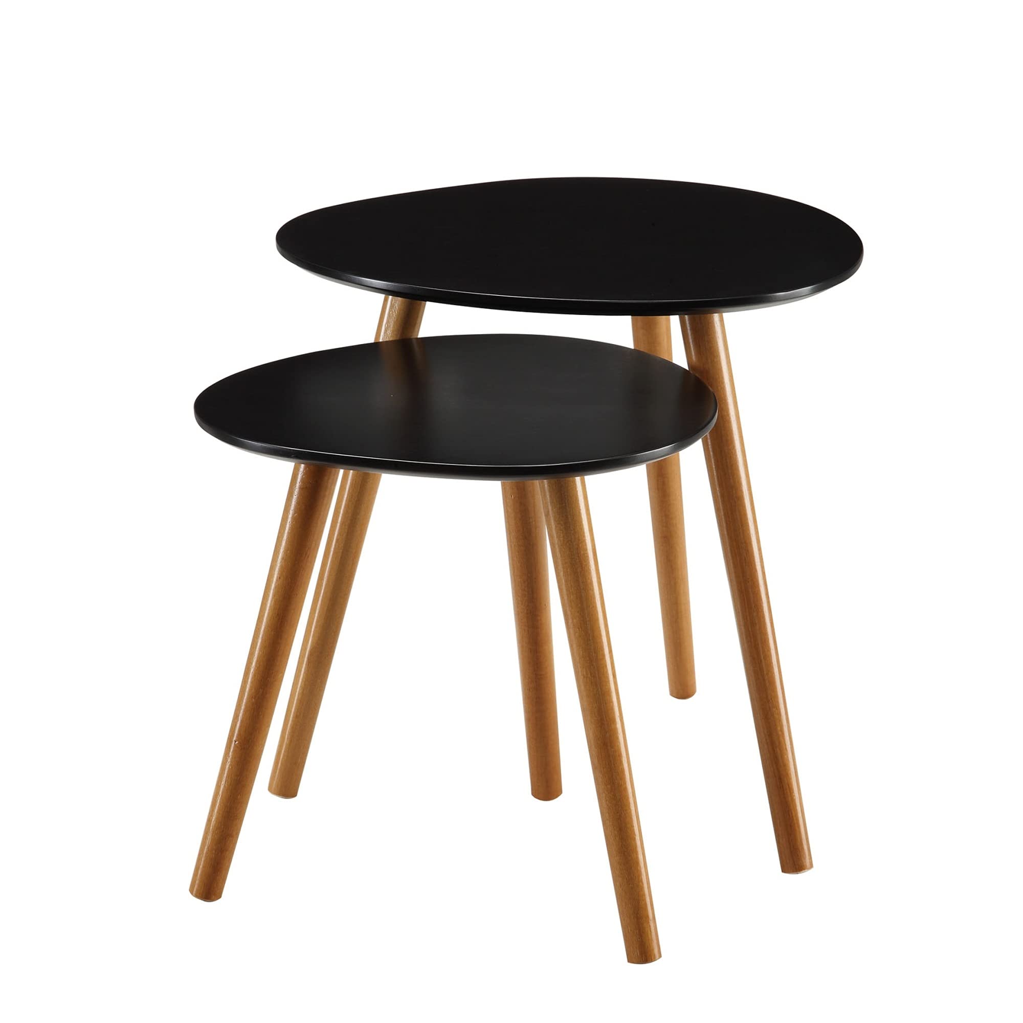 Ergode Oslo Nesting End Tables - Set of 2 Modern Side Tables for Living Room, Bedroom & Office - Space Saving Nightstand with Storage Shelf - Perfect for Small Spaces, Apartments & Dorm Rooms