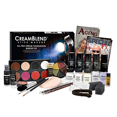 Mehron Creamblend All-Pro Student Makeup Kit - Professional Theater & Halloween Makeup Set (Dark Shades) - Perfect for Stage Performances, Cosplay, and Special Effects