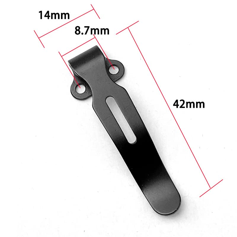 2 Pack Stainless Steel Deep Carry Pocket Clip for Knife 515 & 535 Series - Heavy Duty Folding Knife Back Clips with 2 Hole Support Stand - Perfect for Outdoor, EDC, Camping, Hiking and DIY Tool Accessories