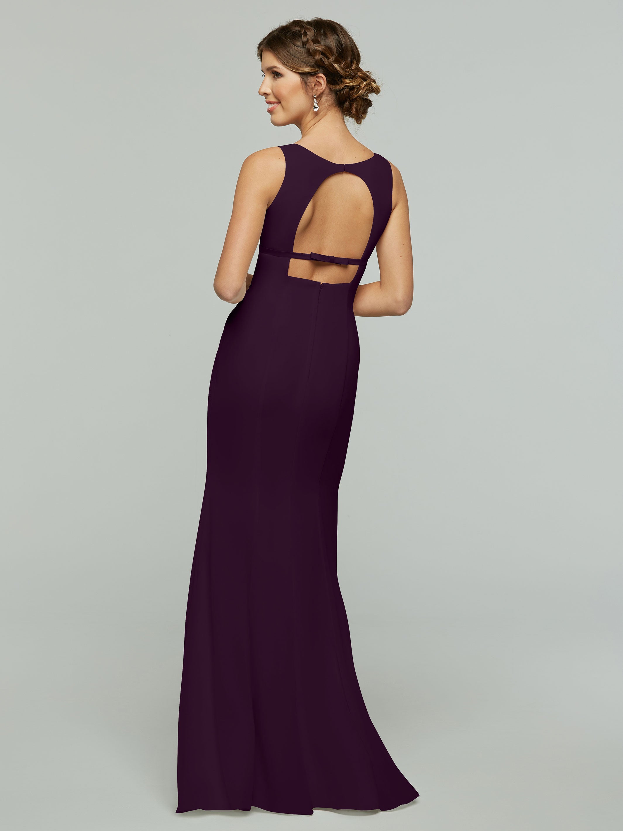 Elegant V-Neck Chiffon Bridesmaid Dress with Satin Ribbon Waist - Perfect for Weddings, Formal Events & Special Occasions