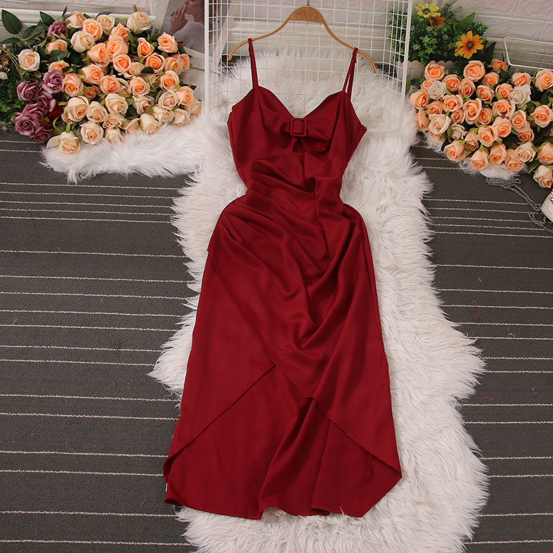 Sexy French Spaghetti Strap Midi Dress for Women - Elegant Holiday Party Dress | Perfect for Cocktail Parties, Date Nights & Summer Vacations