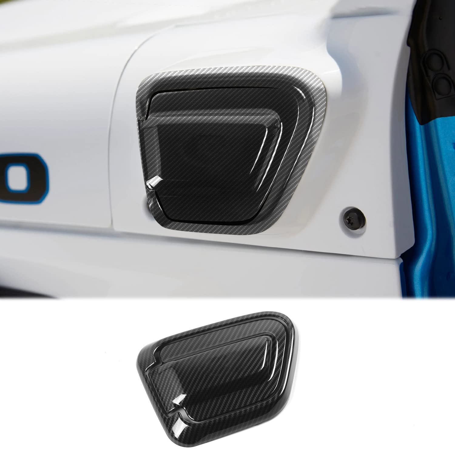 Carbon Fiber Charging Port Cover for 2021-2025 Jeep Wrangler JL/JLU/4Xe - Dustproof & Waterproof Exterior Accessory - Perfect for Off-Road Adventures & Daily Commuting