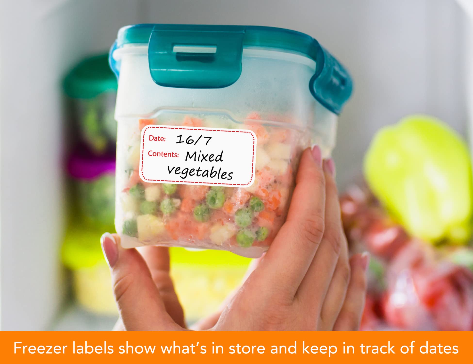 Removable Refrigerator & Freezer Labels with Dispenser Box - Waterproof Food Storage Stickers for Meal Prep, Deli Containers & Pantry Organization - Perfect for Kitchen, Grocery & Home Storage Solutions