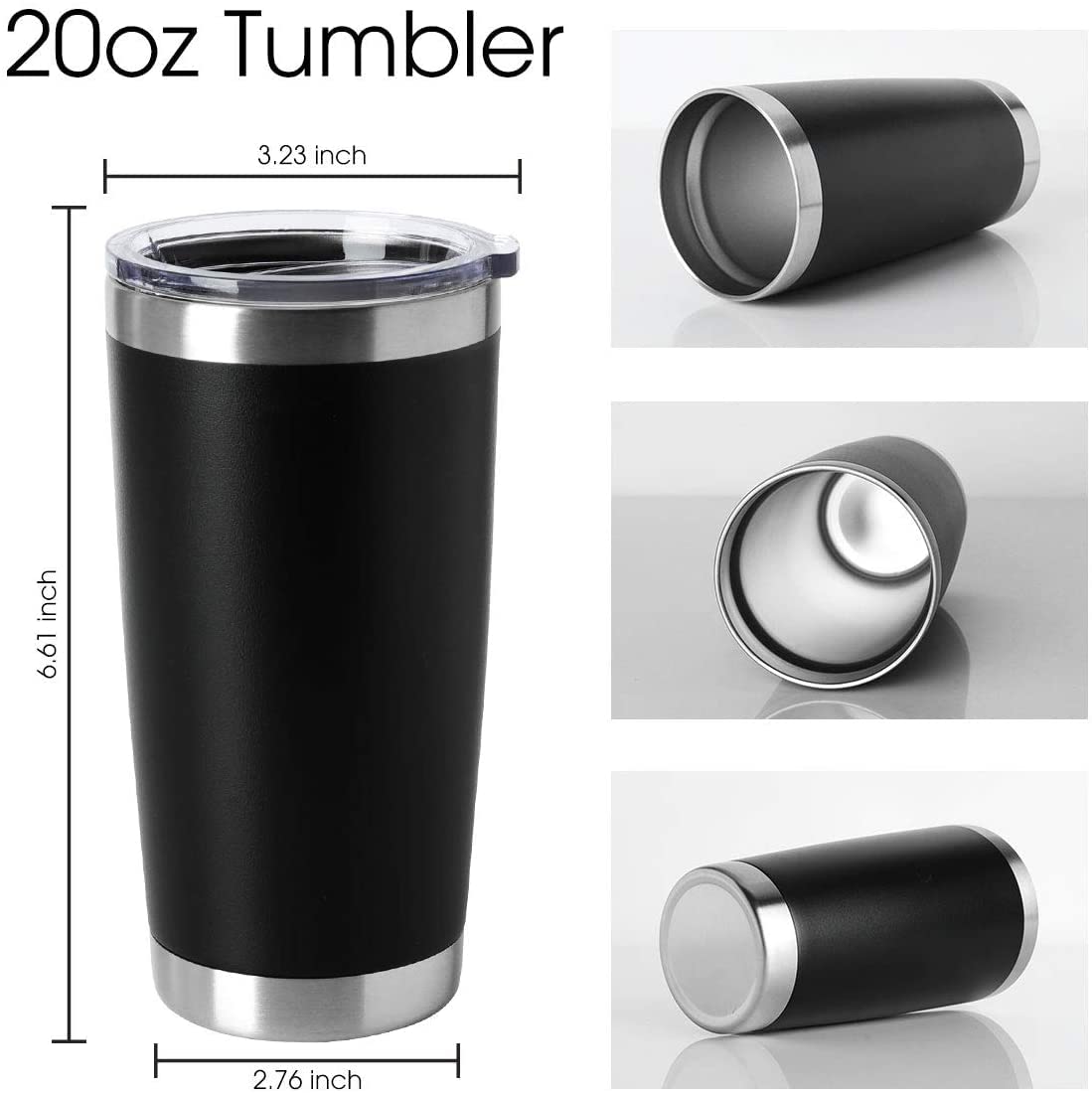 HASLE OUTFITTERS 20oz Stainless Steel Tumblers with Lid - Double Wall Vacuum Insulated Coffee Mugs for Hot & Cold Drinks (12 Pack, Mix Colors) - Perfect for Travel, Office, Camping and Outdoor Activities
