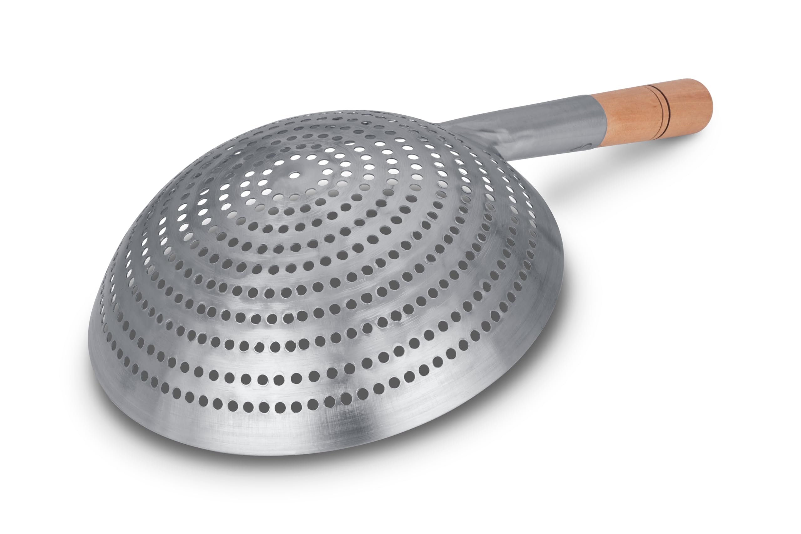 Professional 11-Inch Stainless Steel Deep Fry Basket with Wooden Handle - Durable Kitchen Skimmer for Frying, Cooking & Strainer - Perfect for Restaurants, Home Kitchens & Commercial Use (732W142)