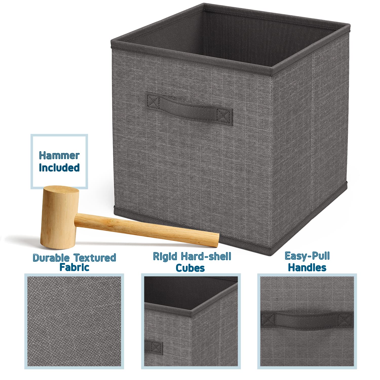 12-Cube Storage Organizer - Gray Modular Shelving Unit with Fabric Bins | DIY Closet, Bedroom & Office Organization | Space-Saving Solution for Toys, Books & Home Decor | Perfect for Playrooms, Dorms & Small Spaces