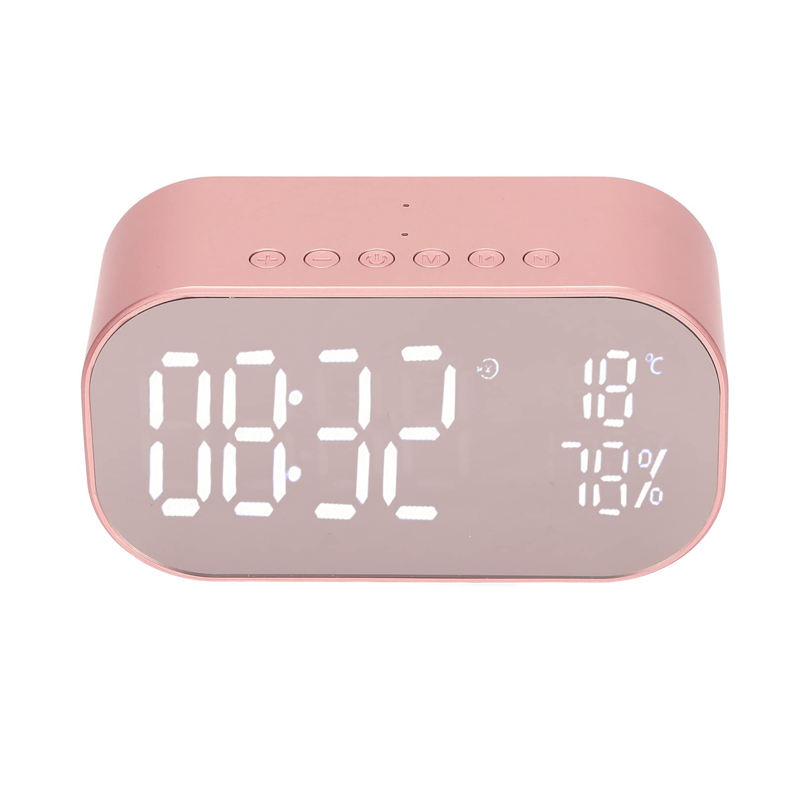 USCCE Digital Alarm Clock Radio with Bluetooth Speaker, Hands-Free Calling, 3-Level Dimmer, FM Radio, USB Ports, Thermometer & Battery Backup (Rose Gold) - Perfect for Bedroom, Office, and Travel