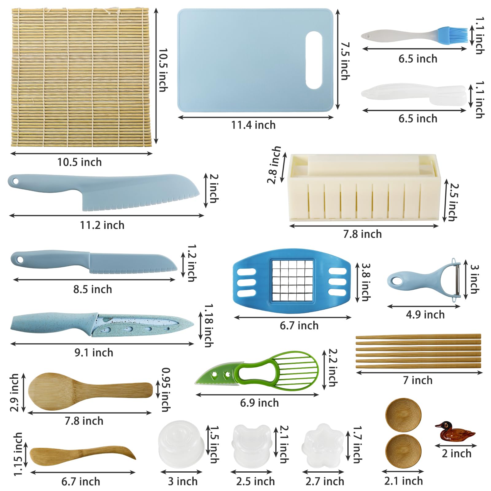 24-Piece Kids Kitchen Tools Set for Real Cooking - Montessori Learning Toys for Boys & Girls Ages 3-12 - Safe Plastic Knife Set with Sushi Making Kit - Perfect Birthday & Easter Gift for Toddlers - Ideal for Pretend Play, Cooking Classes & Early Childhood Development