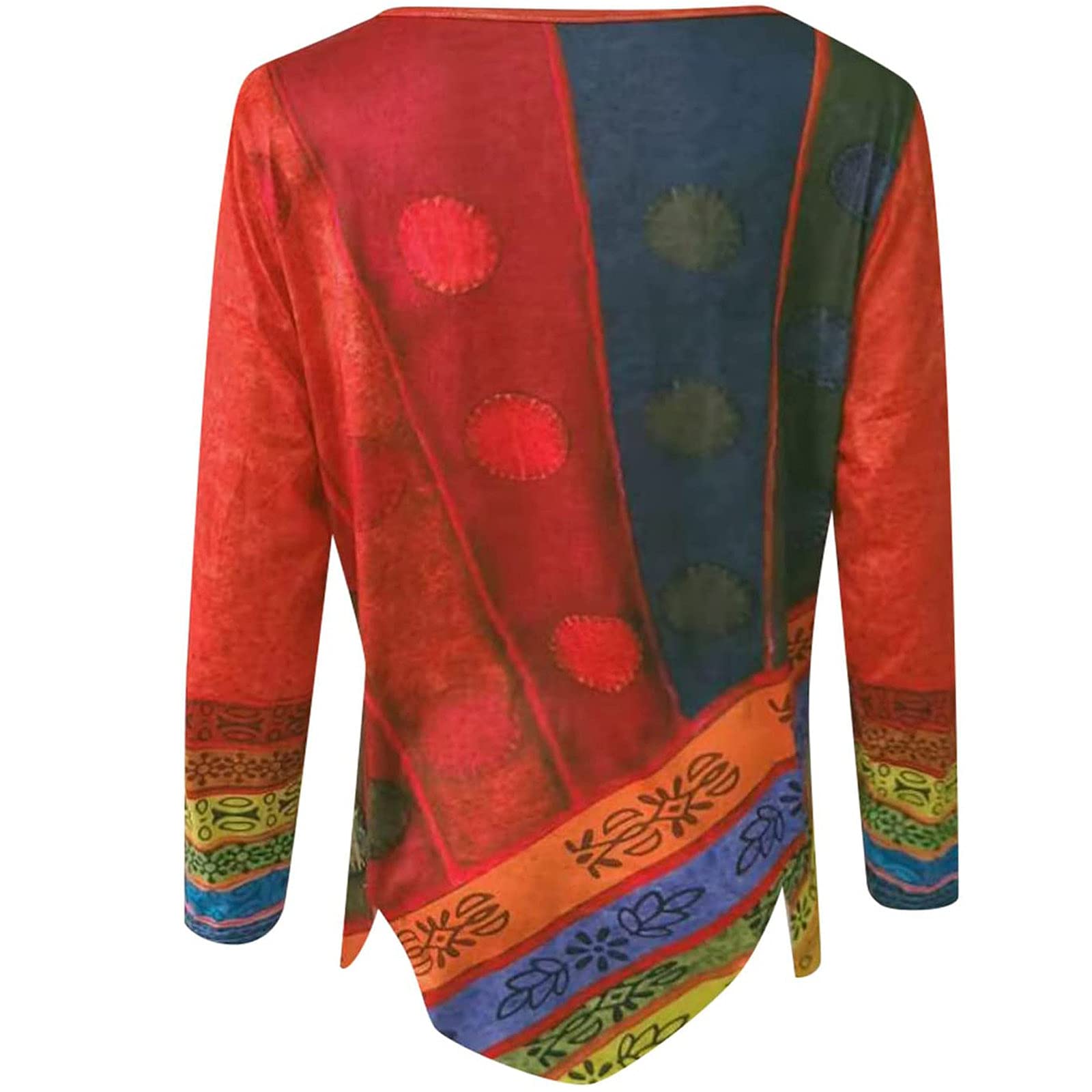 Women's Vintage Long Sleeve Blouse - Loose Western Tunic Top for Leggings | Casual & Dressy Outfits