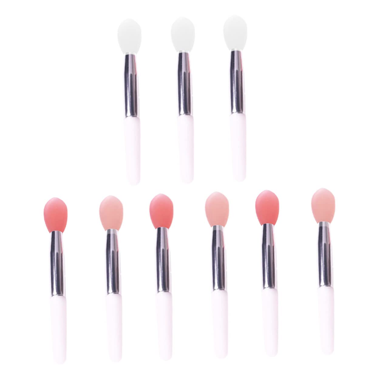 FRCOLOR 9pcs Silicone Lip Brush & Makeup Sponge Set - Reusable Lip Balm Spoon, Cosmetic Cleaning Sponges, Facial Cleansing Brush - Perfect for Nighttime Lip Care & Makeup Application
