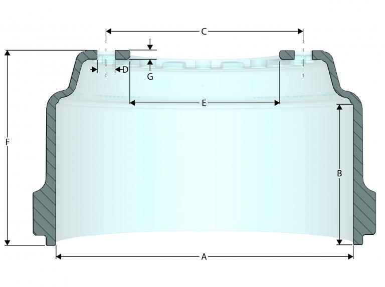Fortpro 2997 Rear Brake Drum - Compatible with 16.50” x 7.00” Brakes & 10.50” Pilot | Replacement Part F224948 | Ideal for Heavy-Duty Trucks, Trailers & Commercial Vehicles