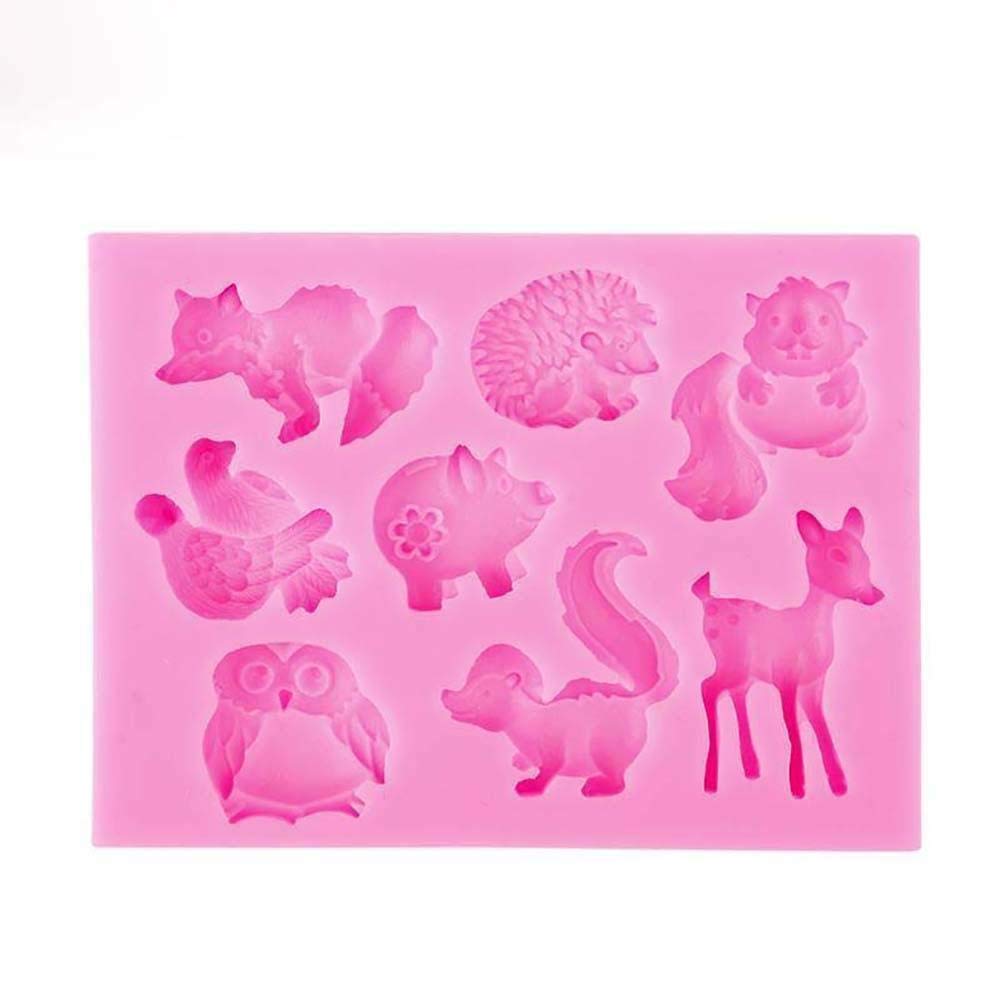 QINXI Cartoon Deer & Forest Animal Fondant Cake Decorating Molds - Silicone Baking Tools for DIY Cakes, Cookies, Jelly & Cupcakes | Perfect for Birthday Parties, Baby Showers & Holiday Baking