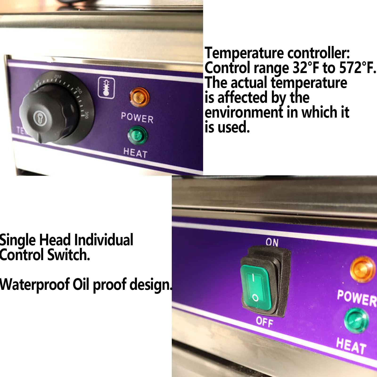 220V Commercial Double Electric Crepe Maker - 3KW×2 Power, 15.75