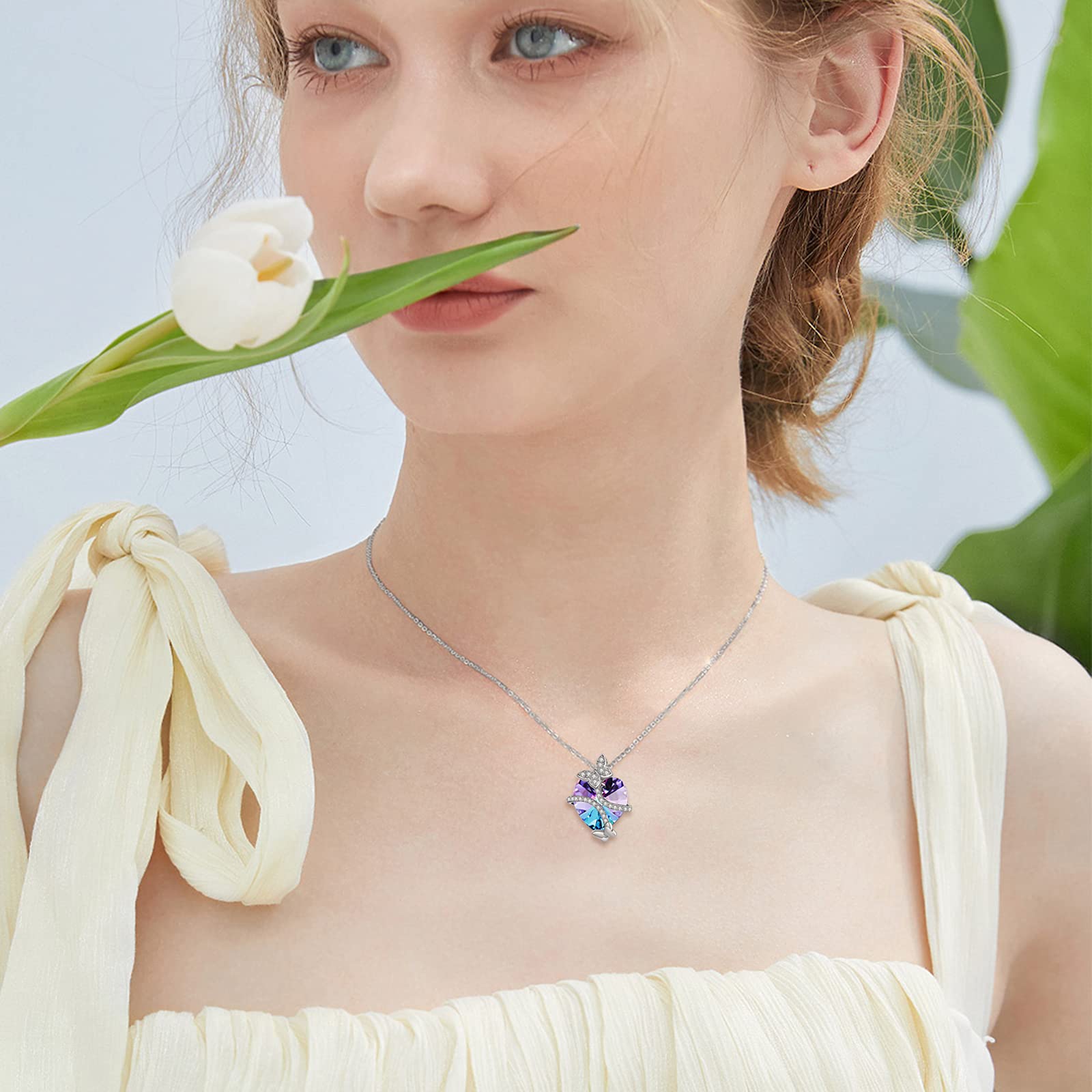 925 Sterling Silver Butterfly & Dragonfly Pendant Necklace for Women - Elegant Jewelry Gift for Mom, Wife, Girlfriend - Perfect for Christmas, Anniversary, Birthday, Valentine's Day & Graduation - Ideal for Everyday Wear, Special Occasions & Gift Giving