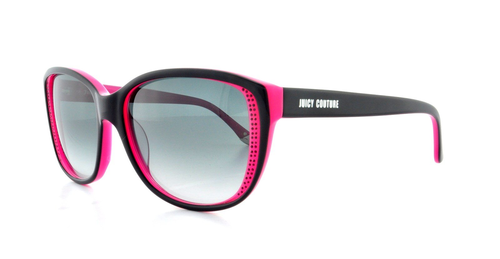 Juicy Couture Women's 518/S Gradient Sunglasses - Black to Pink/Grey Ombre Lens, UV Protection, Fashion Cat Eye Frame | Perfect for Beach, Driving & Outdoor Activities