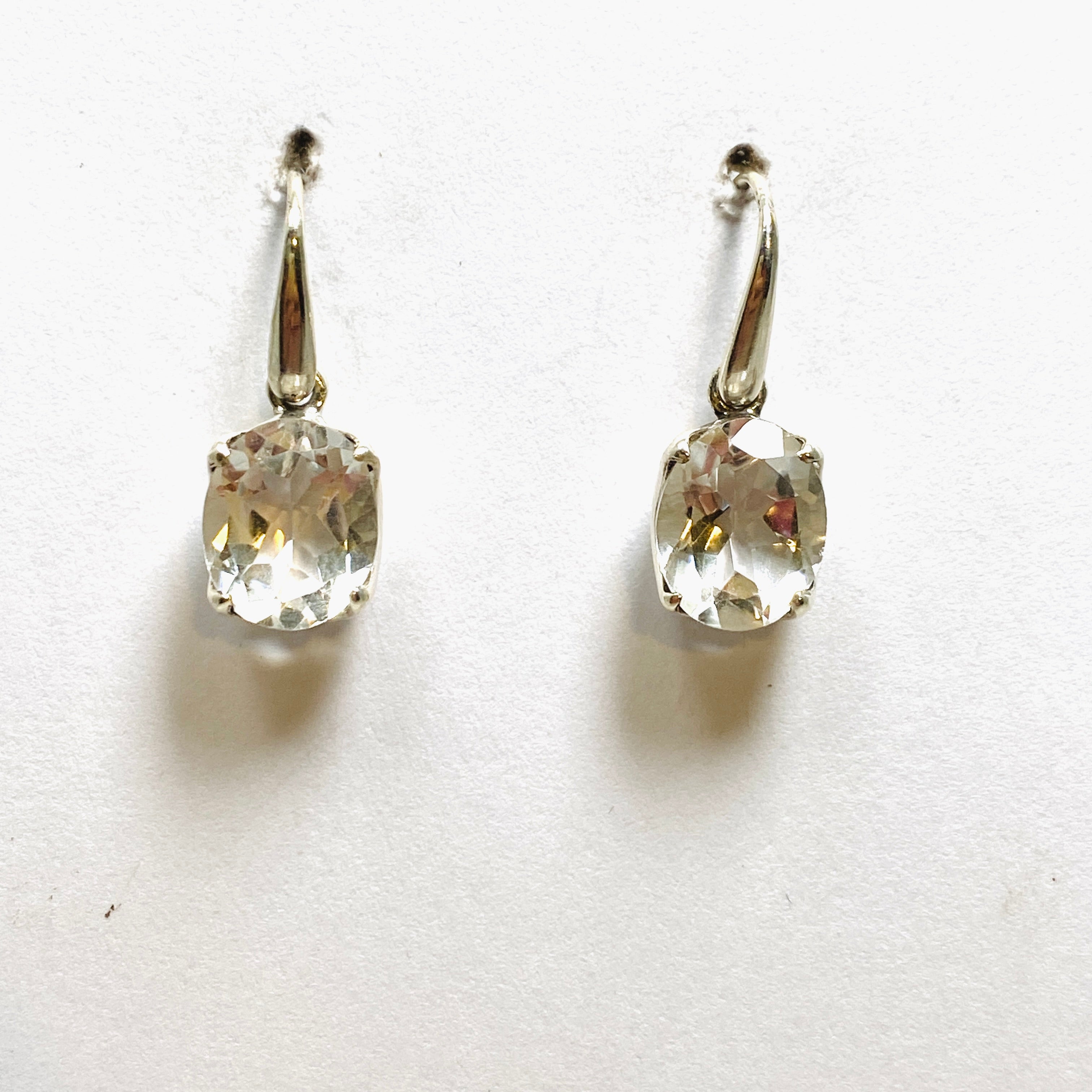 Clear Quartz Oval Faceted Earrings for Women - Elegant Crystal Stud Earrings for Daily Wear & Special Occasions | PEGJ216