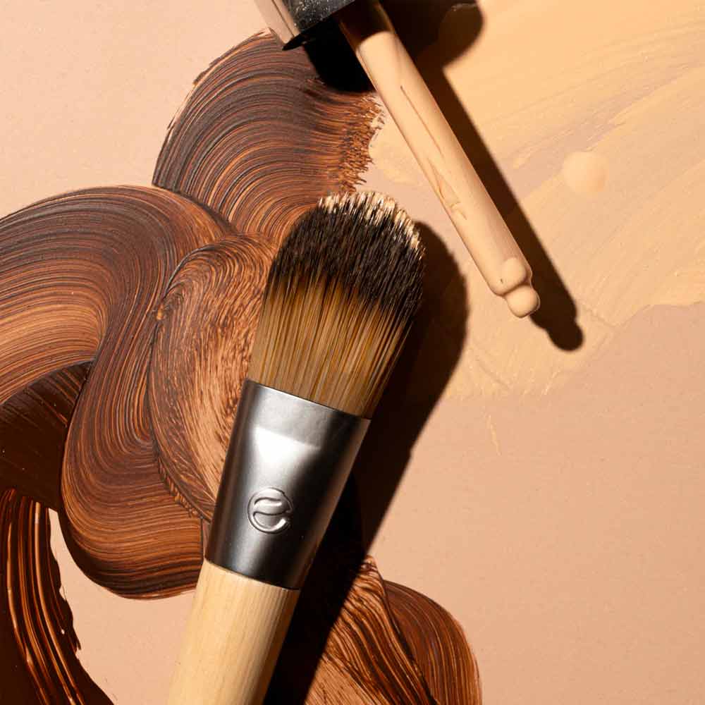 EcoTools Makeup Brush Set for Foundation - Soft Vegan Bristles, Cruelty-Free & Eco-Friendly - Perfect for Liquid, Powder & Cream Foundation Application