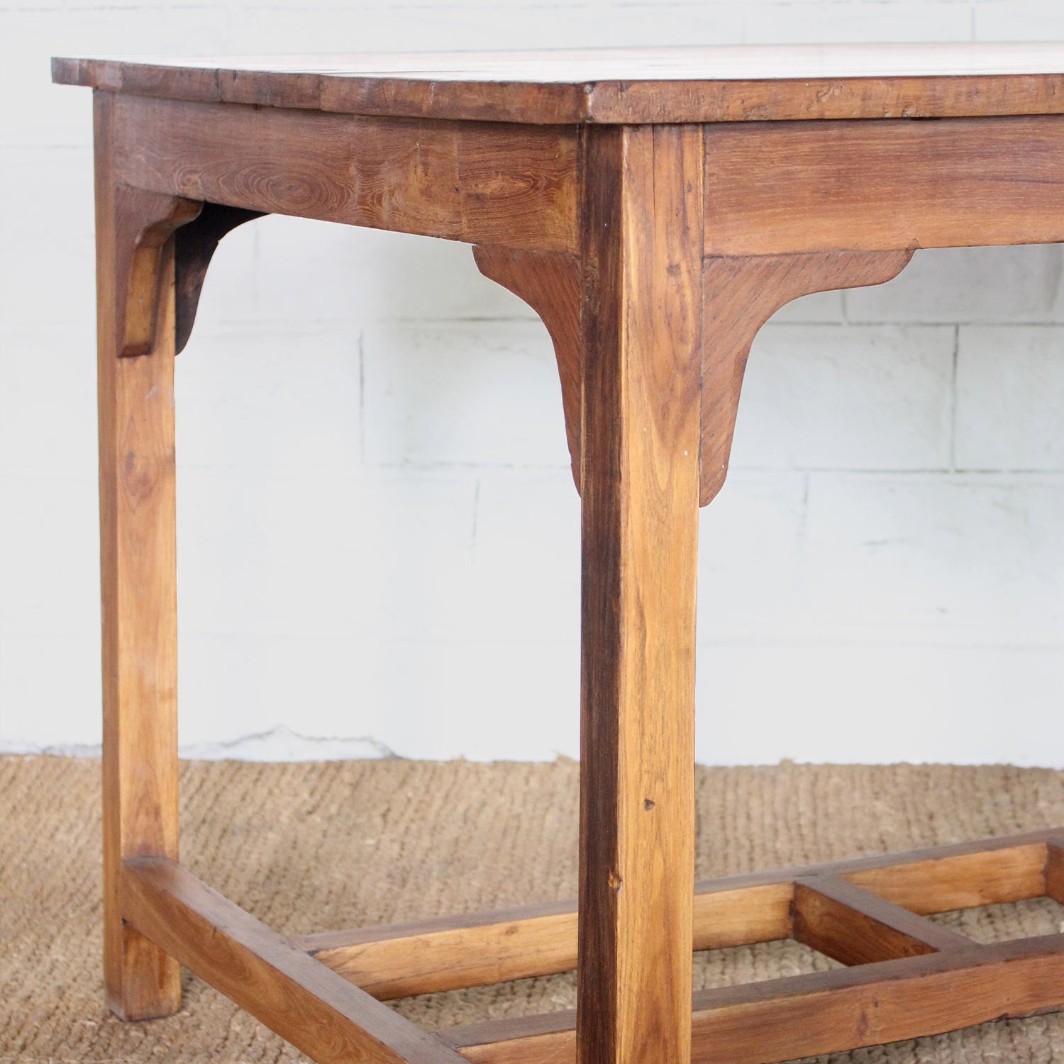 Premium Solid Teak Wood Dining Table - Rustic Handcrafted Wooden Table for Kitchen, Dining Room, Patio & Outdoor Use - Natural Waterproof & Weather-Resistant Finish