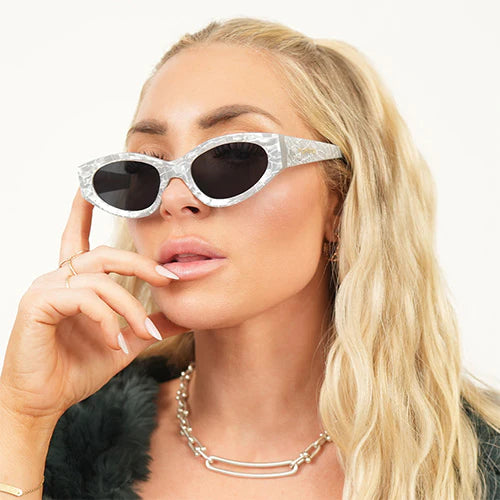 Kat x Money Moves Silver Prescription Glasses - Trendy Eyewear for Fashion & Reading | Perfect for Work, School & Everyday Style