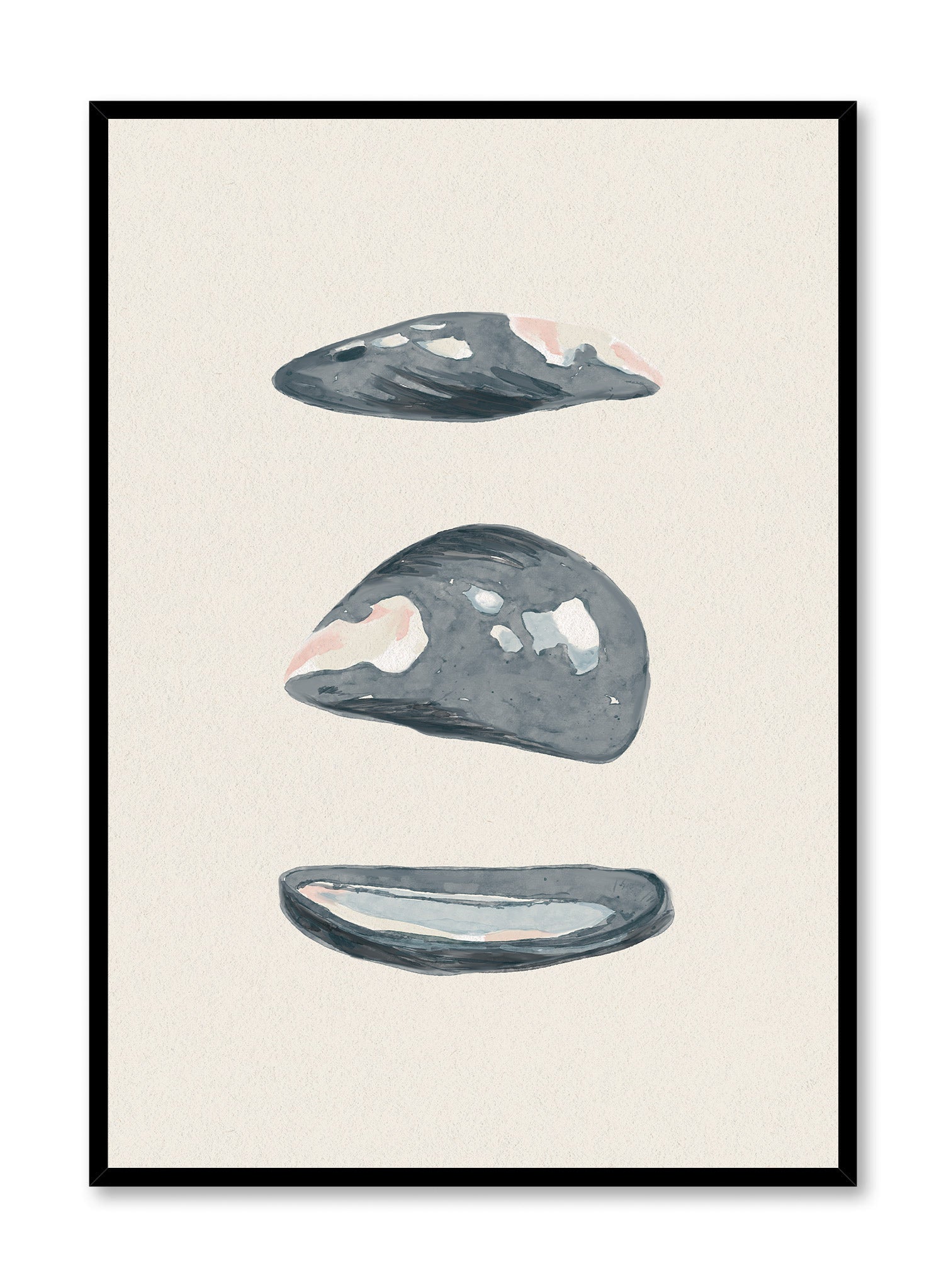 Mussel Memory Poster - Vintage Nautical Wall Art Decor for Home, Office & Gifts - Perfect for Beach House, Coastal Theme & Marine Lovers