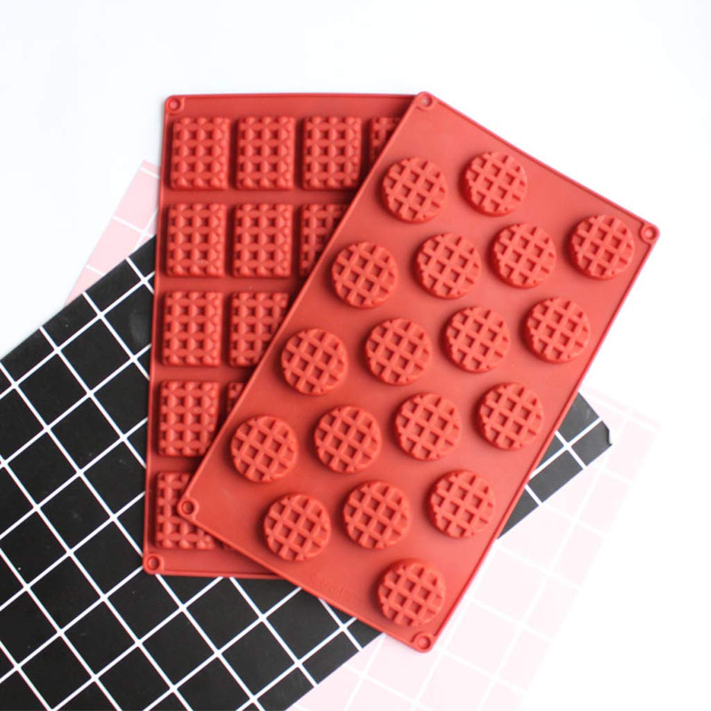 2-Piece Silicone Waffle Mold Set - Nonstick Baking Molds for Cakes, Cookies & Chocolate - Perfect for Home Baking, Party Desserts & DIY Treats