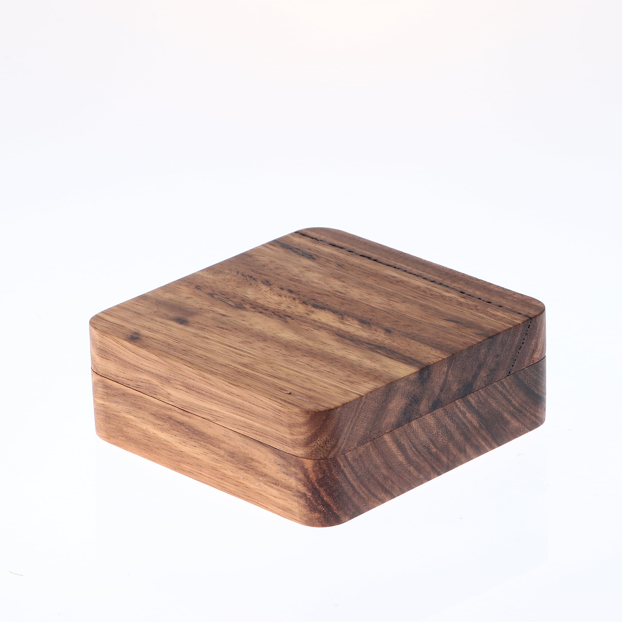 Premium Walnut Wood Challenge Coin Display Box - Handcrafted Wooden Presentation Case for Collectible Coins - Perfect for Military, Police, and Firefighter Gift Scenes