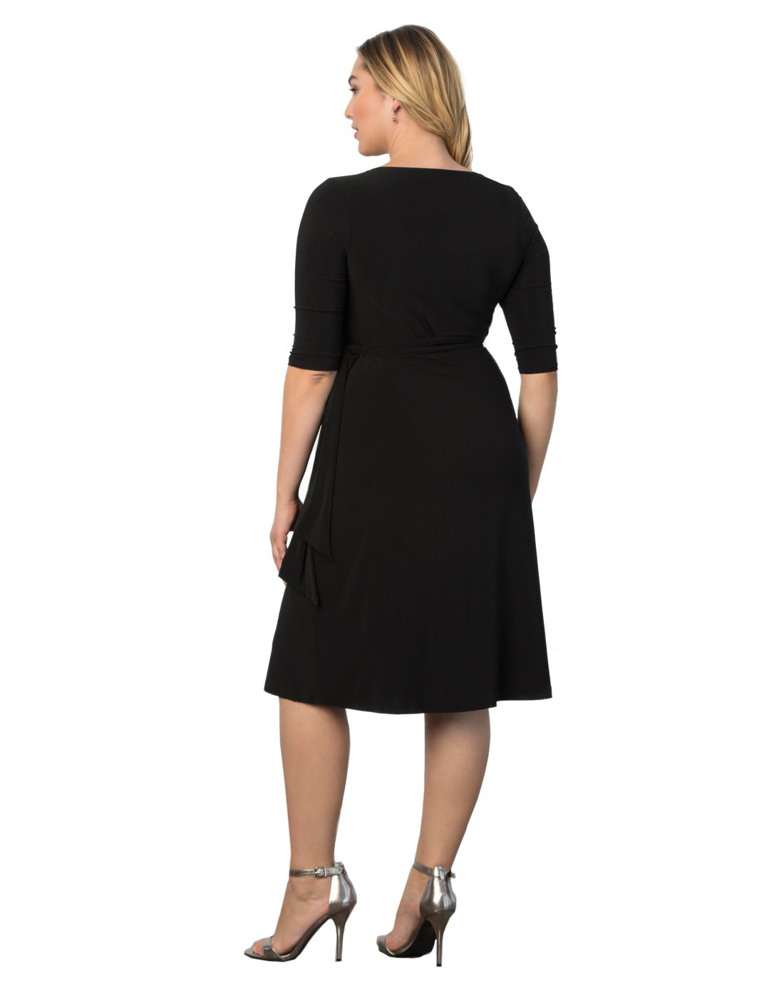 Kiyonna Women's Plus Size Sweetheart Neck Knit Wrap Dress - Flattering & Comfortable for Curvy Women | Perfect for Weddings, Parties & Special Occasions