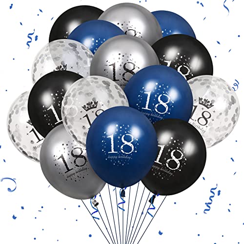 Blue Silver 18th Birthday Balloons