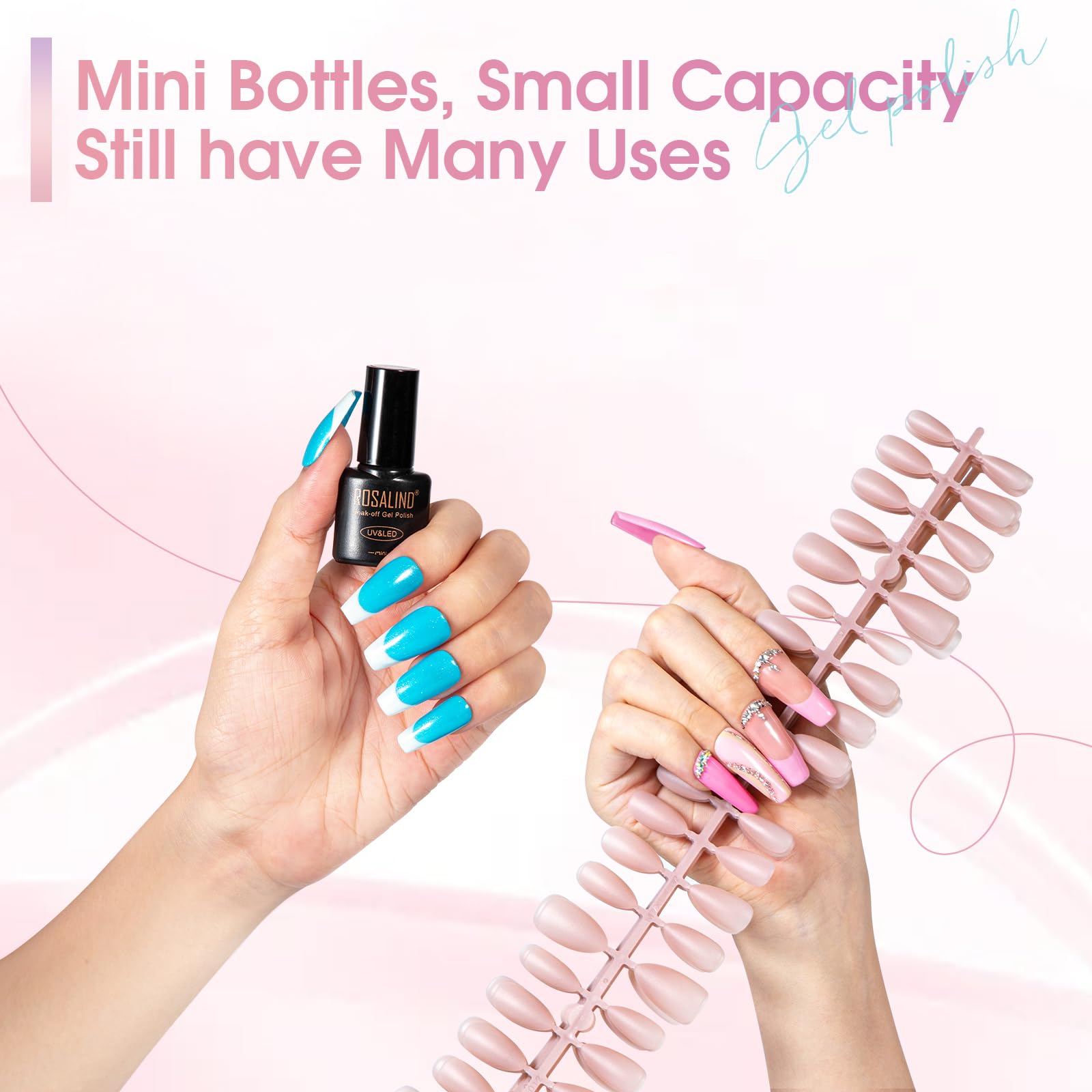 ROSALIND Semi-Permanent Gel Nail Polish Set - 26+4 PCS Violet Blue Green Nail Polish with Base & Top Coat, Matte & Glitter Top Coat, Mini UV/LED Semi-Permanent Black White Red Gray Nail Polish for Manicure - Perfect for Home Nail Art, Salon Professionals & DIY Beauty Enthusiasts