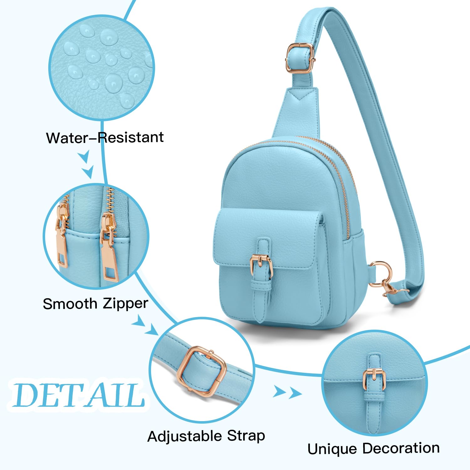 Stylish Vegan Leather Sling Bag for Women & Girls - Crossbody Fanny Pack with 3 Pockets | Perfect Gift for Teens | Ideal for Travel, Shopping & Everyday Use