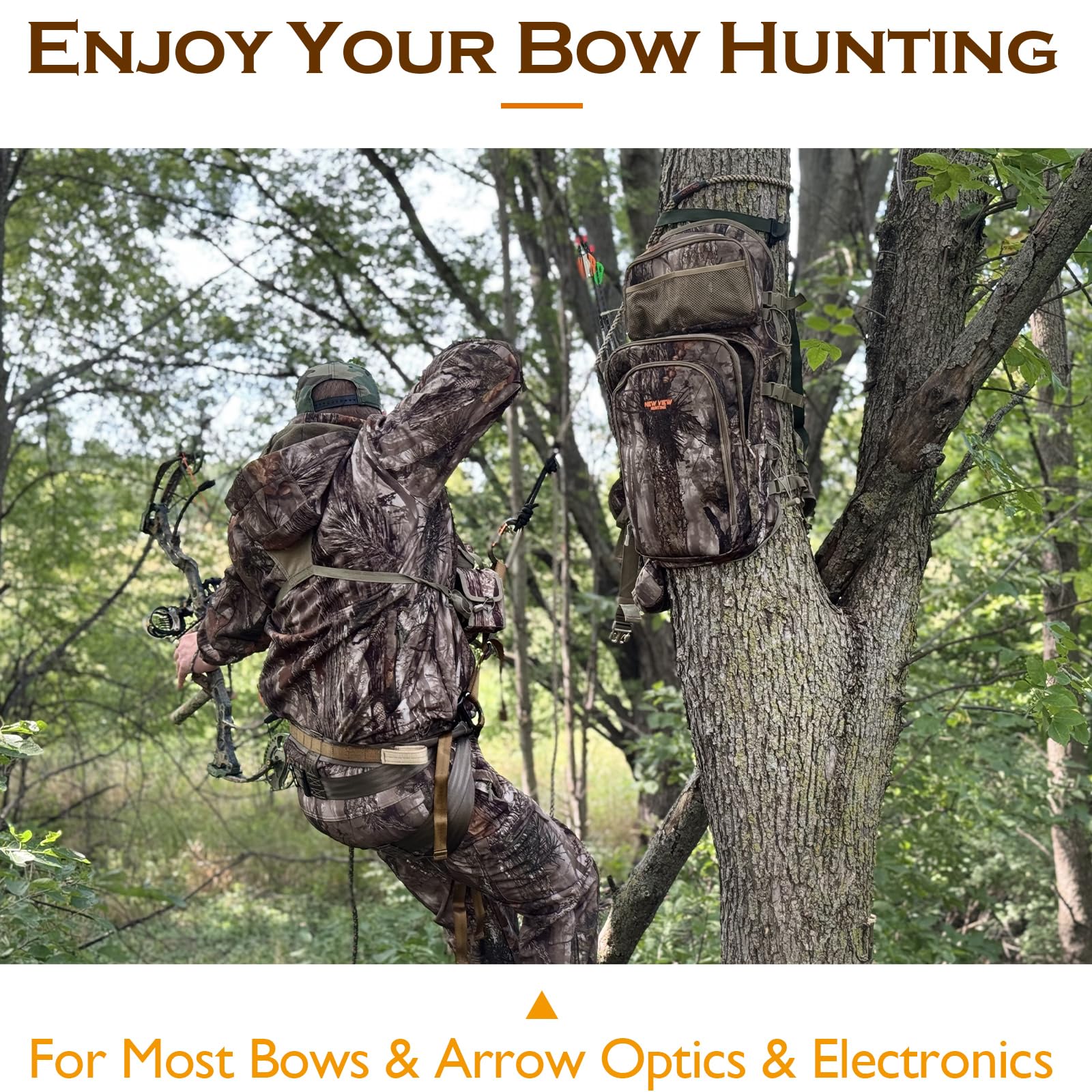 Camo Bow Hunting Backpack for Men & Women - Lightweight Saddle Hunting Backpack with Bow Holder & Gear Storage - Perfect for Elk, Deer Hunting & Outdoor Adventures