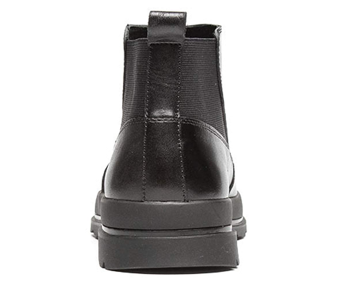 Santimon Men's Leather Slip-On Chelsea Boots - Black Platform Ankle Boots for Dress & Casual Wear | Comfortable & Stylish Footwear for Work, Parties & Everyday Outfits