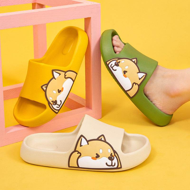Cute Shiba Inu Dog House Slippers for Women & Men - Soft Plush Indoor Slides with Non-Slip Sole - Perfect for Home, Lounge, and Gift Giving