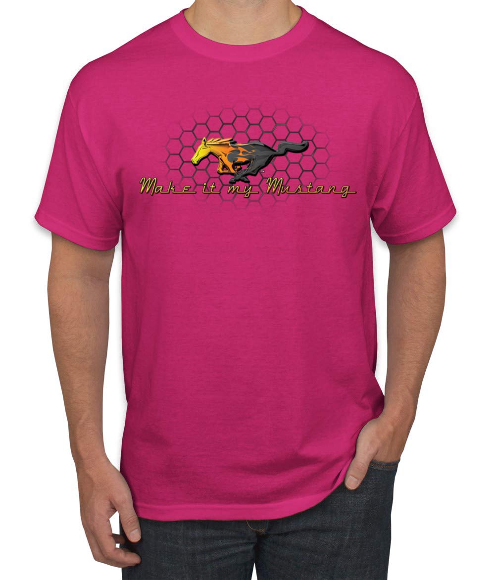 Vintage Ford Mustang Honeycomb Graphic T-Shirt for Men - Classic Car Lover's Casual Tee for Car Shows, Road Trips & Everyday Wear