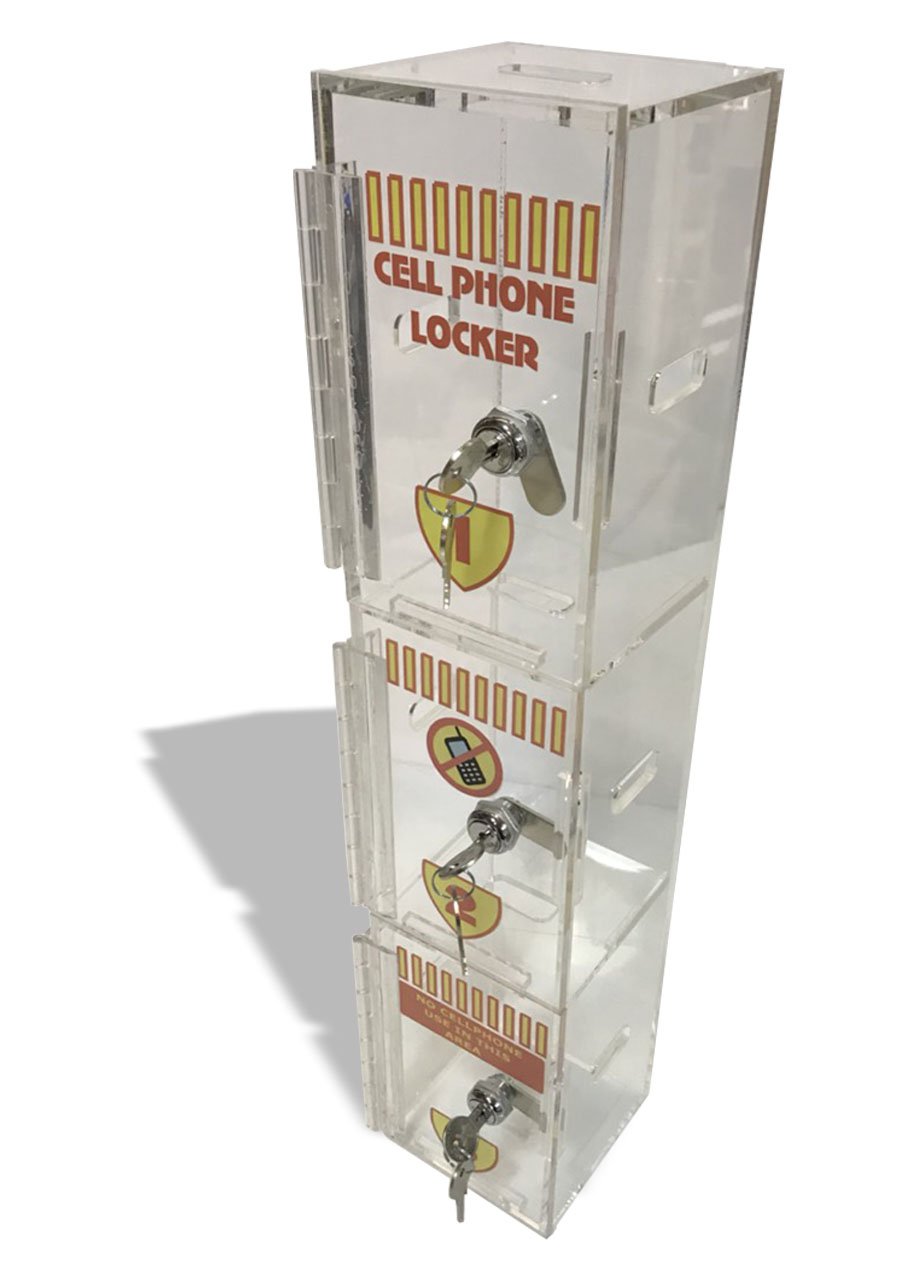 Wall Mounted Acrylic Phone Locker - Secure Cell Phone Storage Holder (1 Set) for Schools, Offices & Gyms - Durable & Transparent Design