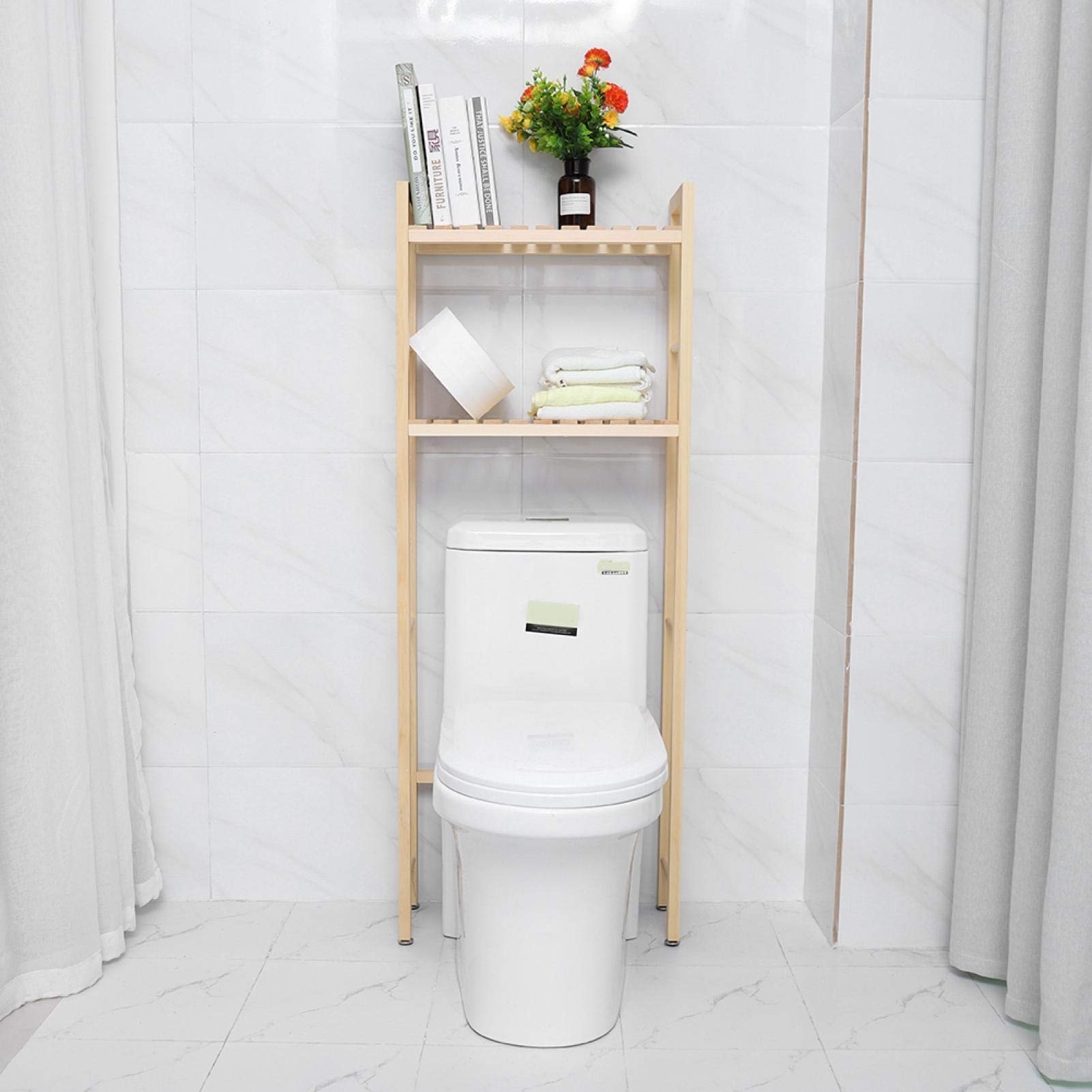 Omabeta Wooden Laundry Shelf - Sturdy Storage Rack for Bathroom & Toilet Organization - Heavy Duty Washbasin Shelf for Towels, Soaps & Cleaning Supplies - Perfect for Small Space Storage & Bathroom Decor