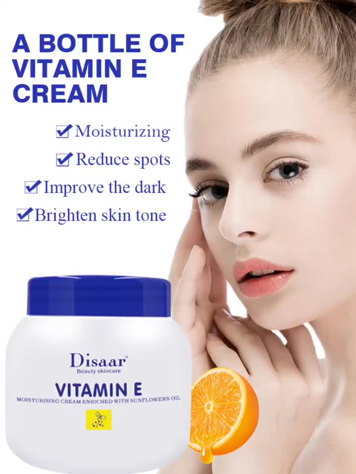 Vitamin E Face Cream - Hydrating & Brightening Moisturizer for Dry Skin | Anti-Aging Skincare for Women & Men | Day & Night Use
