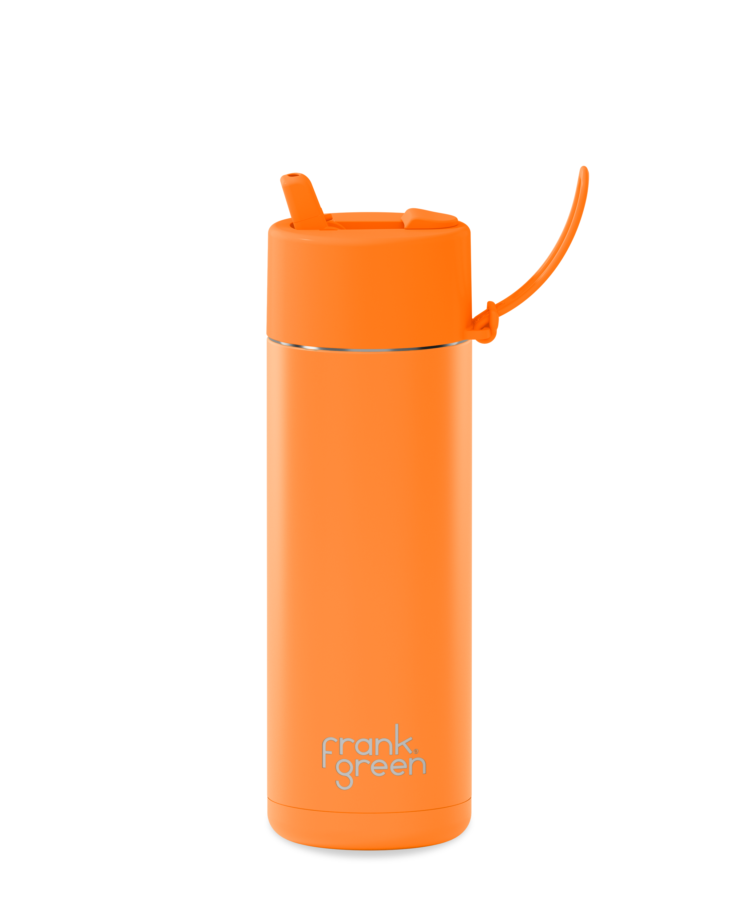Eco-Friendly Ceramic Reusable Water Bottle 20oz (595ml) - Neon Orange | BPA-Free, Leak-Proof for Gym, Hiking & Office Use