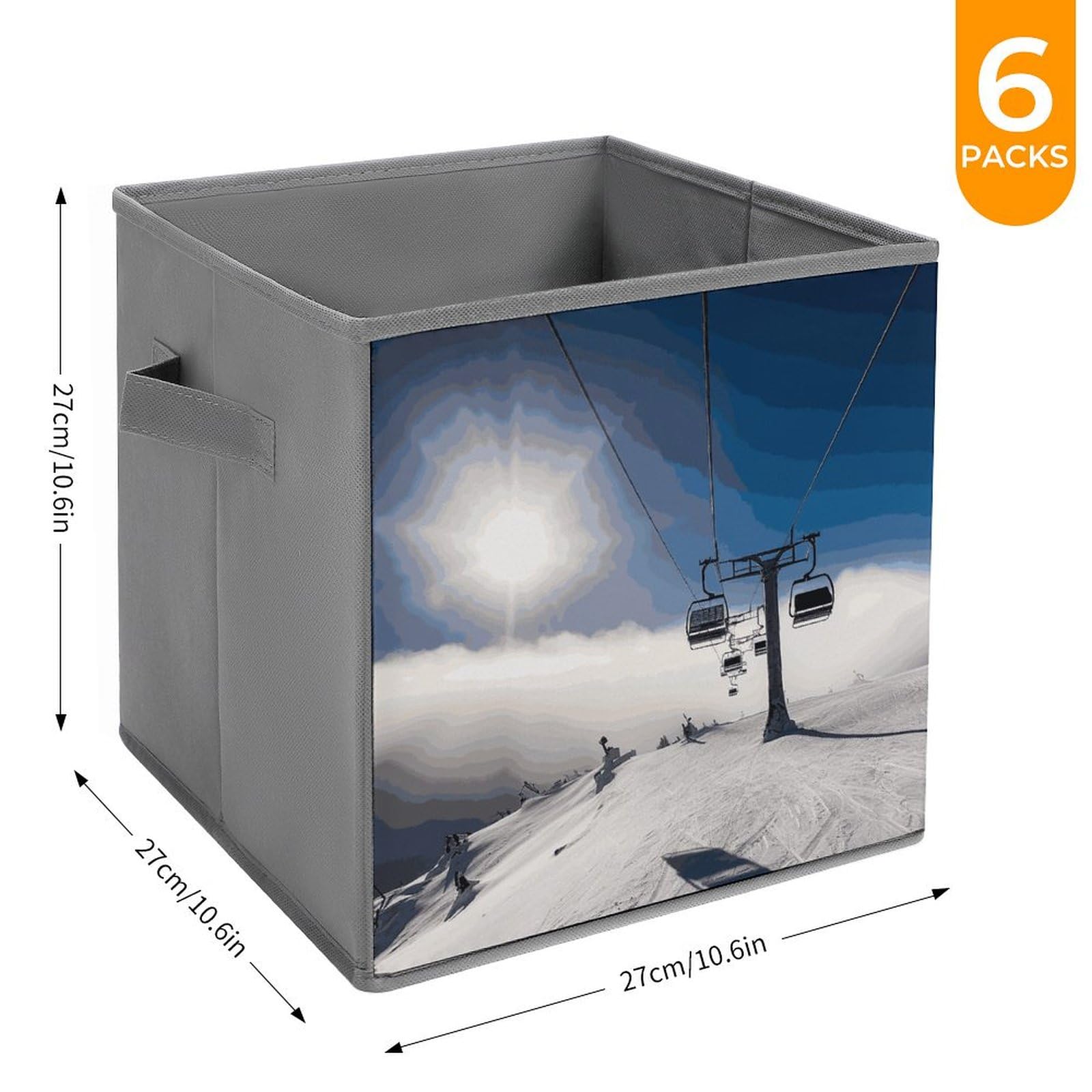 6PCS Collapsible Storage Bins with Handles - Foldable Organizer Boxes for Shelves, Home & Office Organization