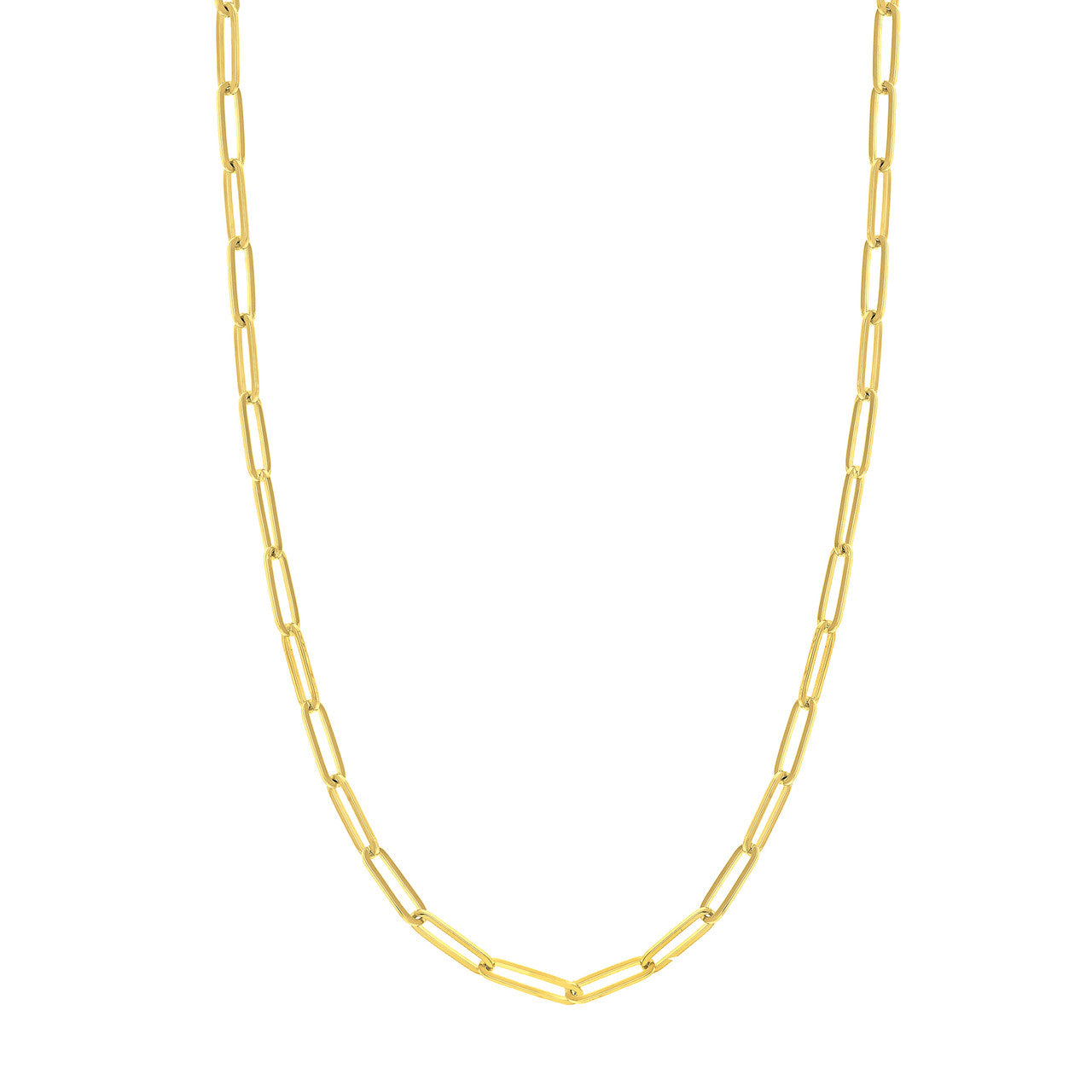 14K Yellow Gold 5mm Elongated Link Chain Necklace for Women - Elegant Layered Necklace for Everyday Wear, Gift Giving & Special Occasions