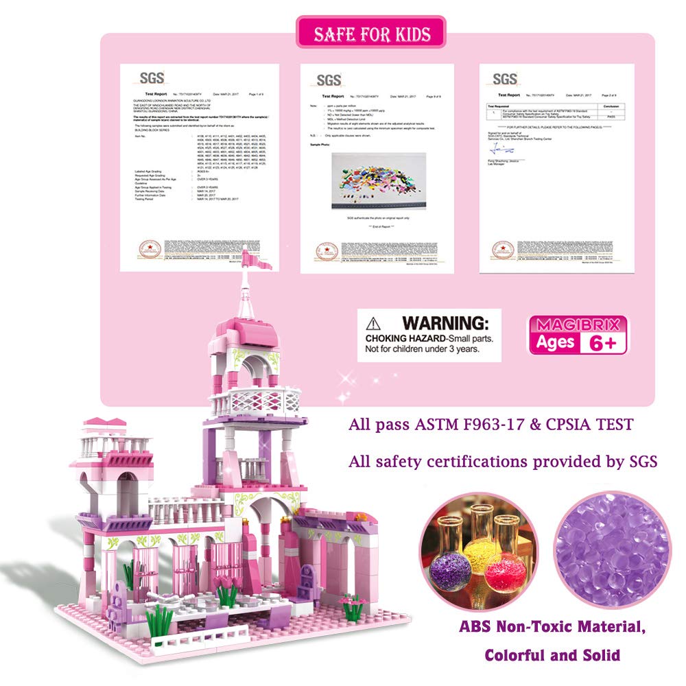 Princess Castle Building Blocks Set - 254 PCS Pink Palace & King's Banquet Bricks | STEM Educational Construction Toys for Girls Ages 6-12 | Creative Play, Birthday Gifts & Party Favors for Kids