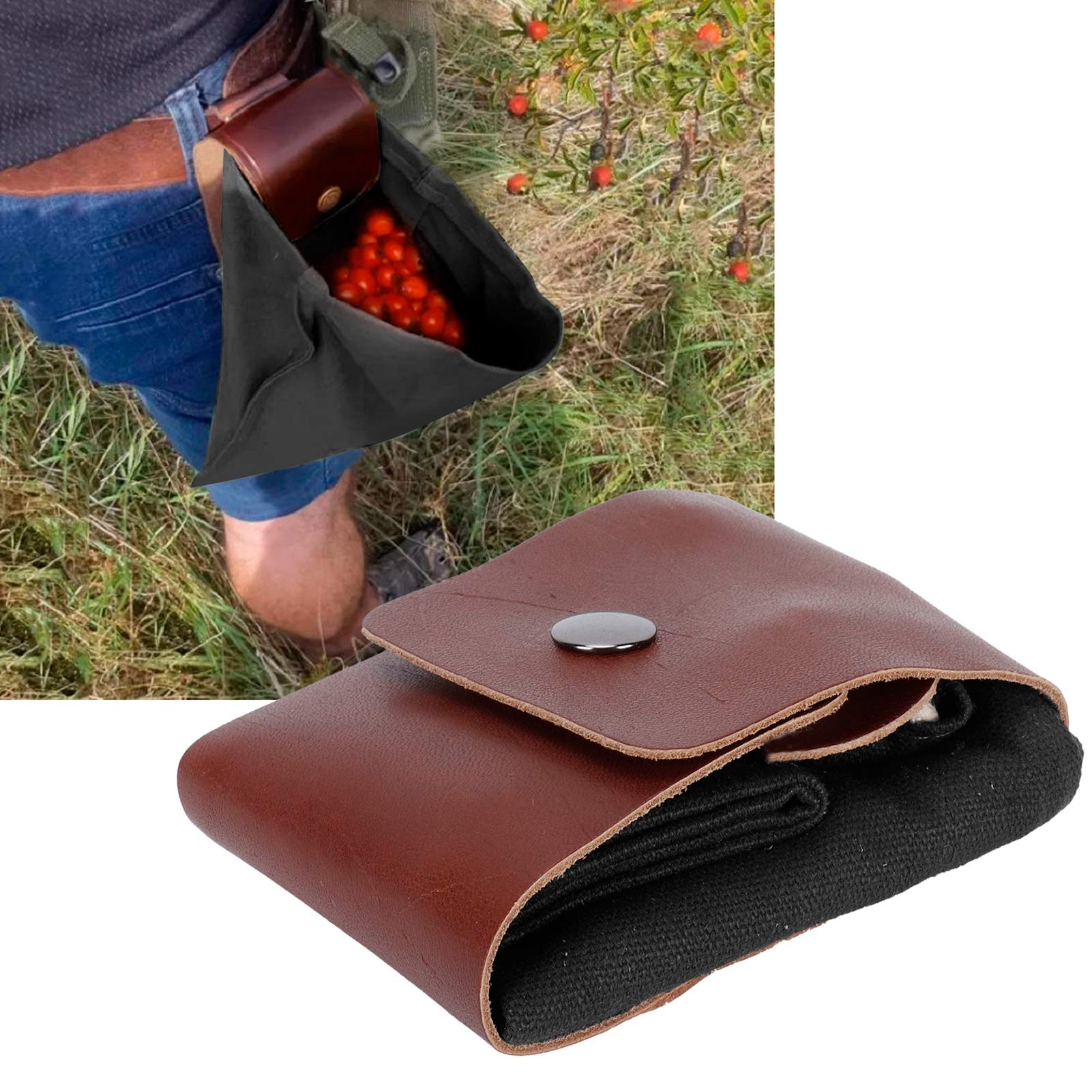 **Premium Canvas Fruit Picking Bag with Adjustable Loop - Durable Harvest Pouch for Orchard, Garden & Farm (Black) - Ideal for Apple, Berry & Vegetable Harvesting**