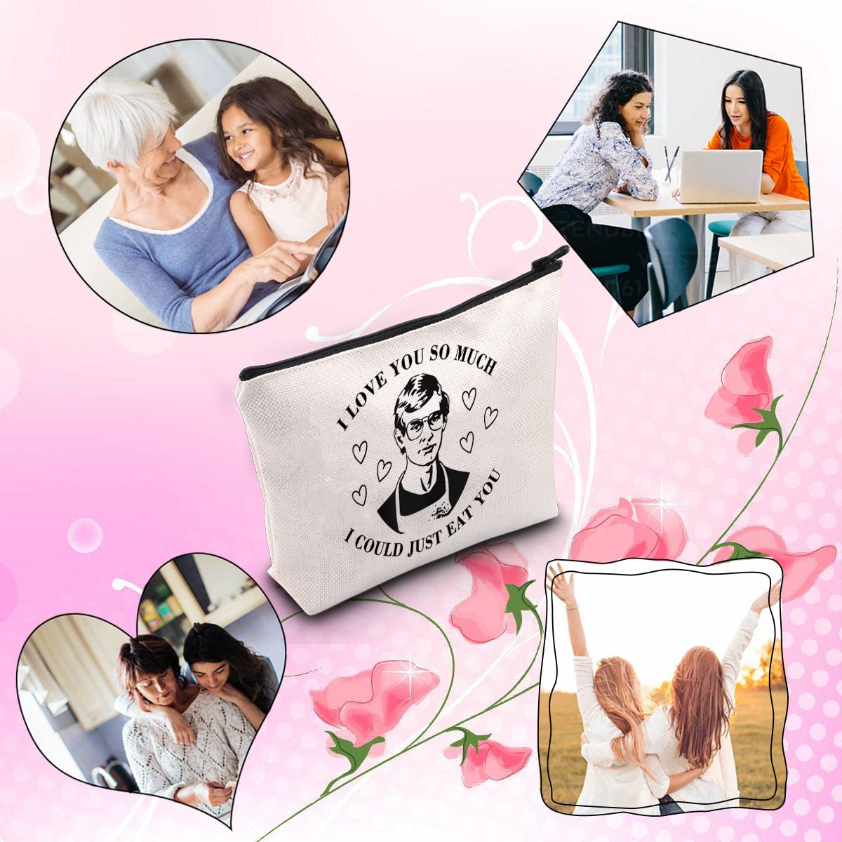 TSOTMO Horror Movie Gift - Serial Killer Inspired Makeup Bag - Jeffrey Dahmer Themed True Crime Lover Gift - Perfect for Halloween, Cosplay & Horror Fans