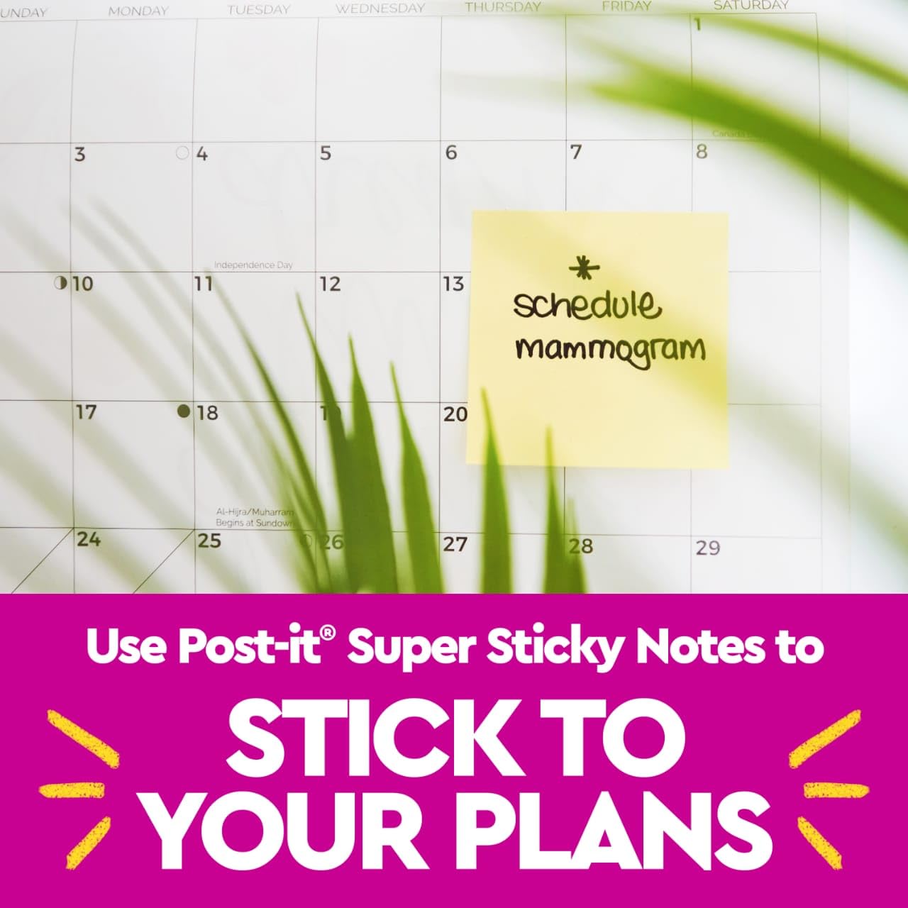 Post-it Super Sticky Notes - 10 Pads, 1.875 x 1.875 Inches, Strong Adhesive for Vertical Surfaces - Perfect for Office, School, Home & Work (Canary Yellow) | Organize Tasks on Monitors, Walls, Windows & Whiteboards