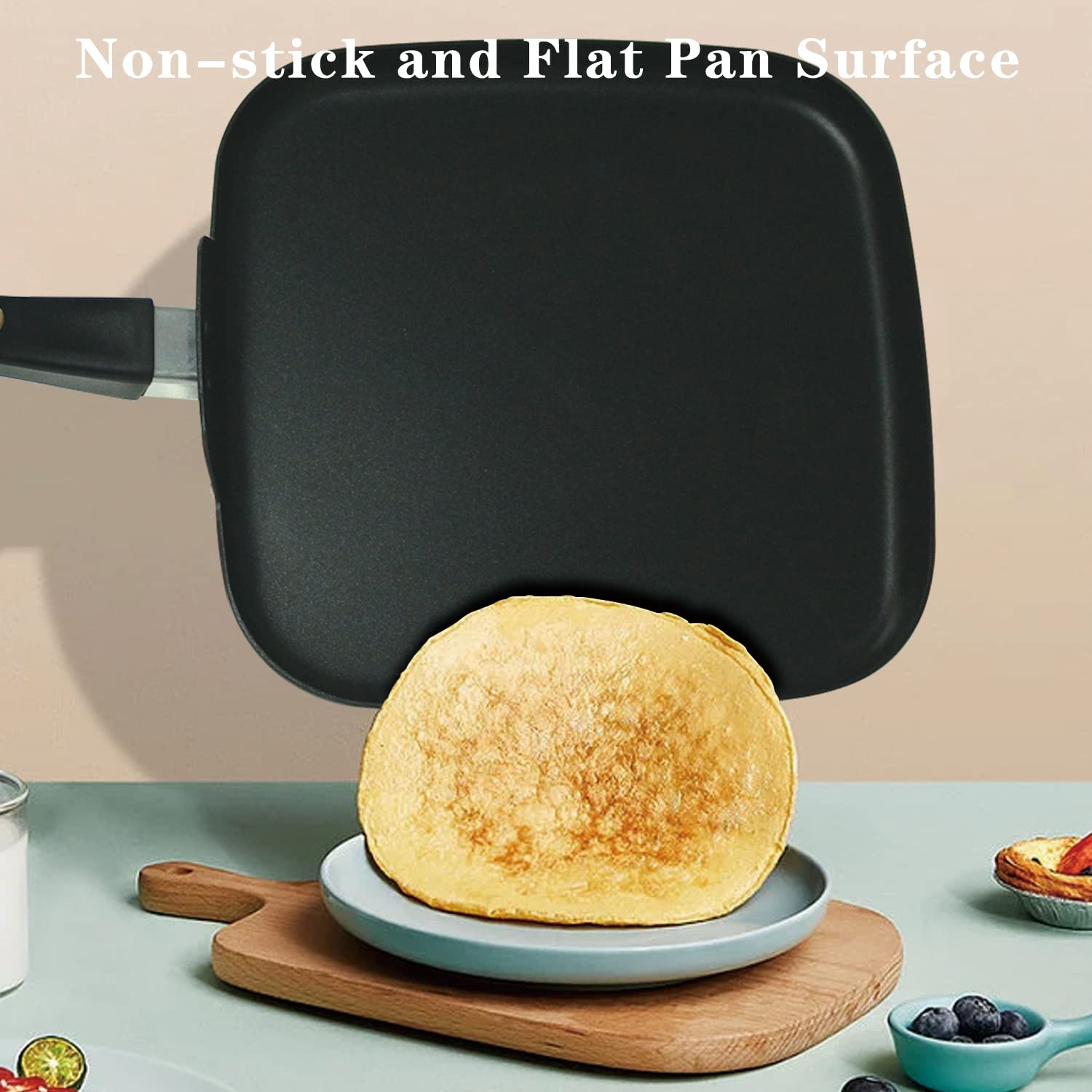 **10 Inch Square Nonstick Griddle Pan - PFOA Free Grill Pan for Eggs, Omelets, Pancakes & More - Perfect for Stovetop, Camping & Outdoor Cooking**